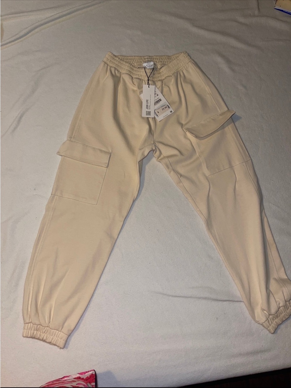 Zara Cream Cargo Joggers for Kids